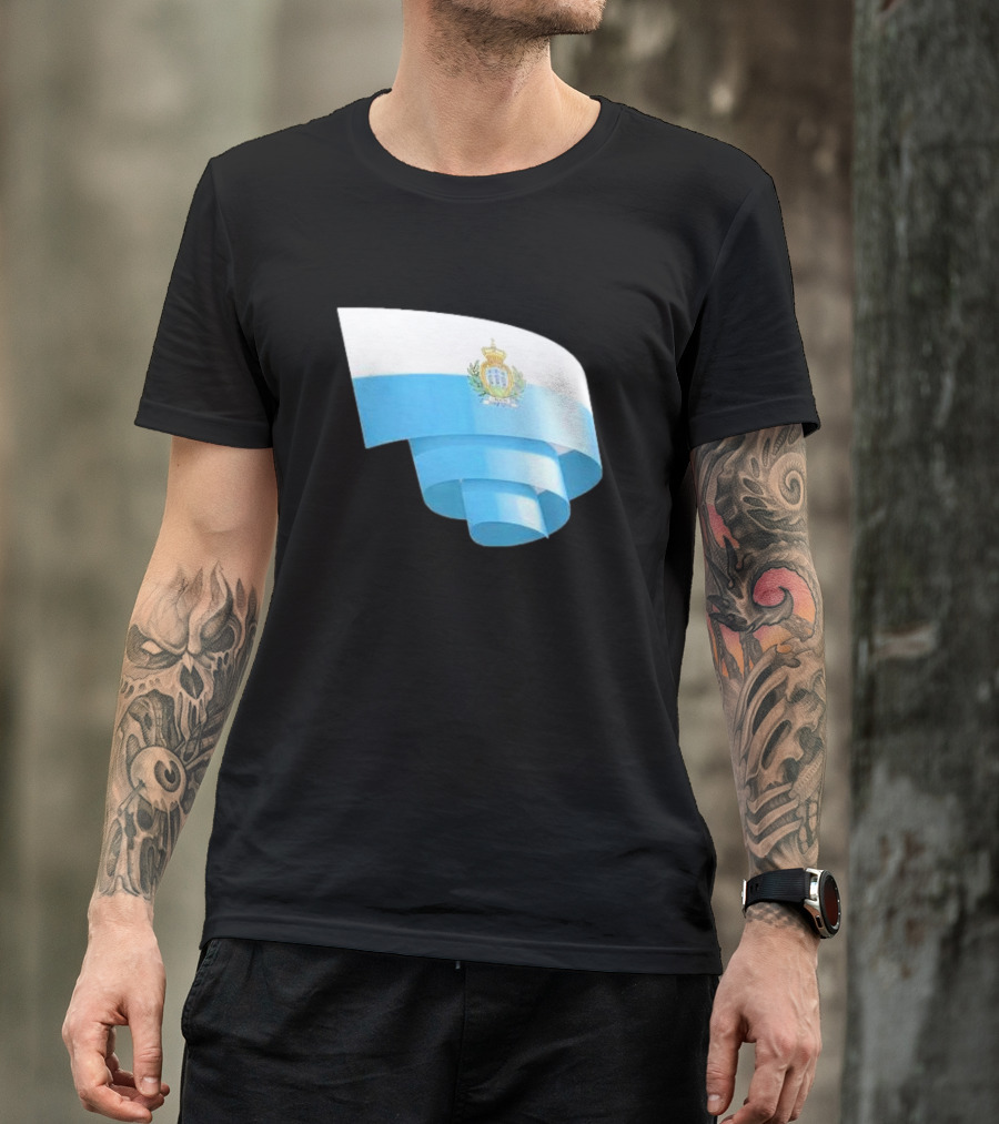Krause San Marino Flag Sammarinese Day Football Emblem T-Shirt