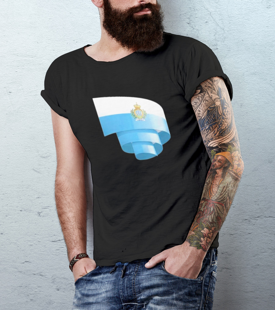 Krause San Marino Flag Sammarinese Day Football Emblem T-Shirt