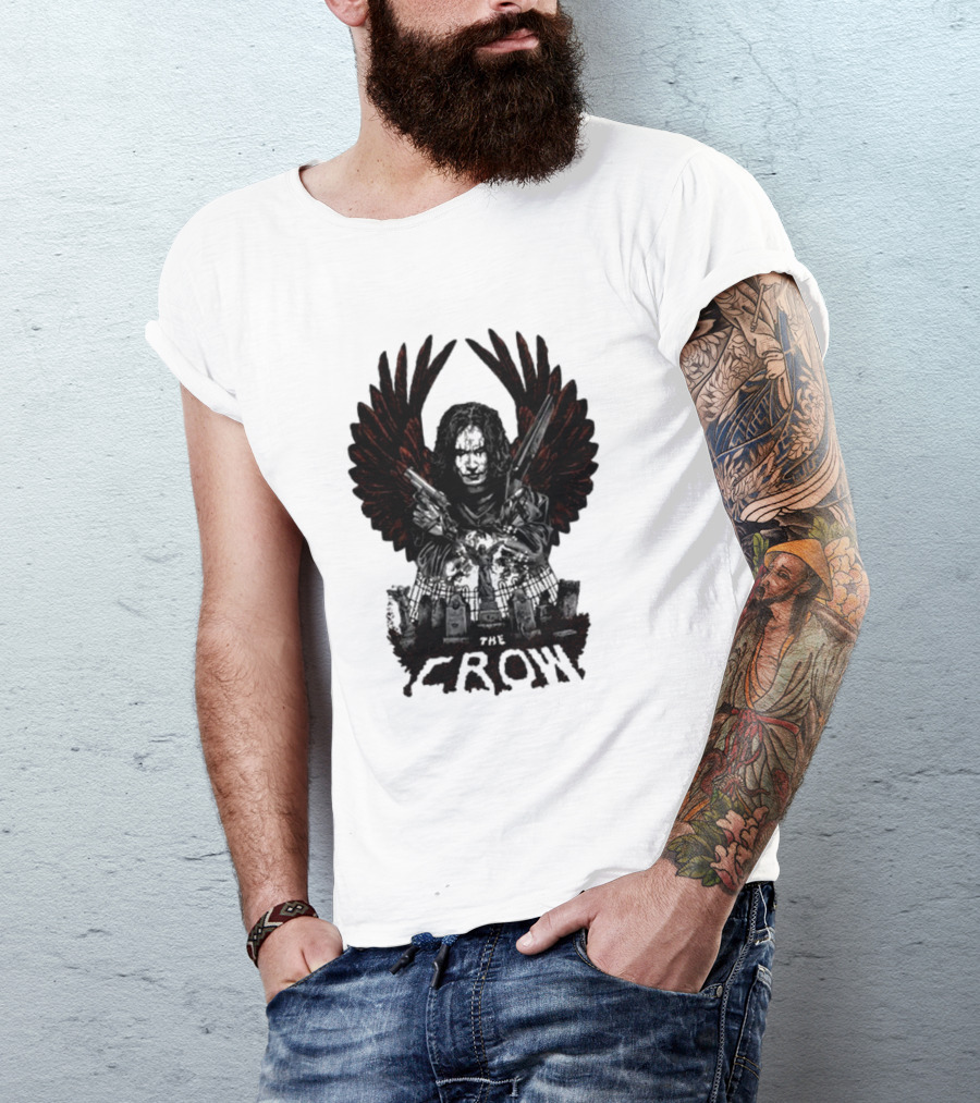 The Crow Fright Rags The Soul Can't Rest Retro Cemetery Wings T-Shirt