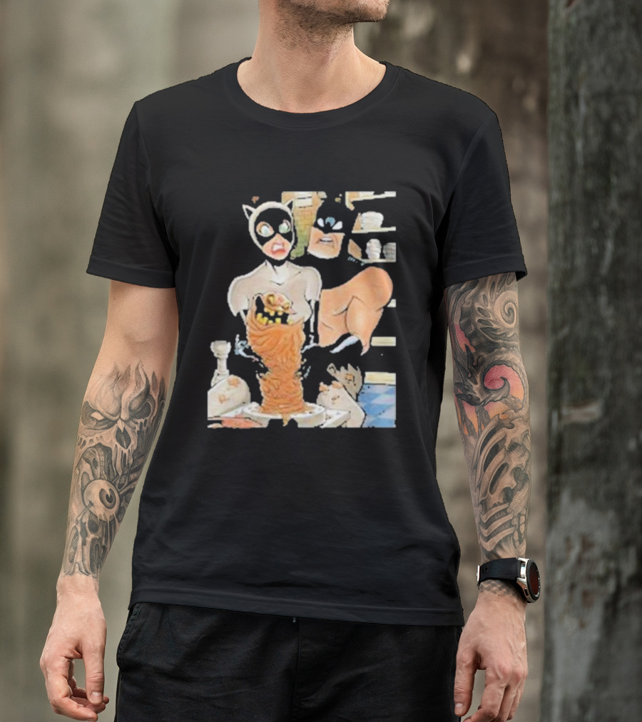Clayface And Catwoman With Batman In Pottery Scene T-Shirt