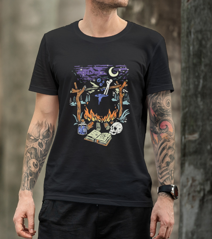 Mystic Brew Intotheam Moonlit Forest Ritual Potion And Skull T-Shirt