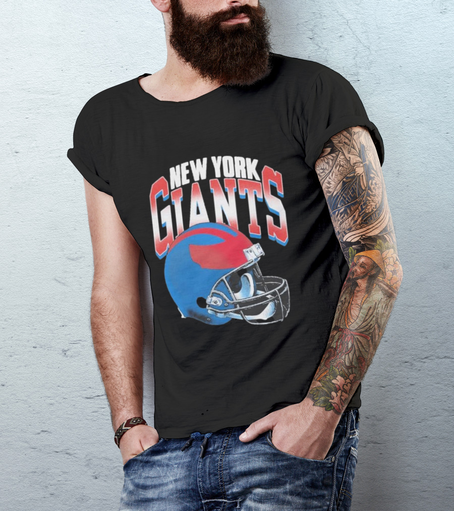 NEW YORK GIANTS GRADIENT HELMET BLUE RED T-Shirt