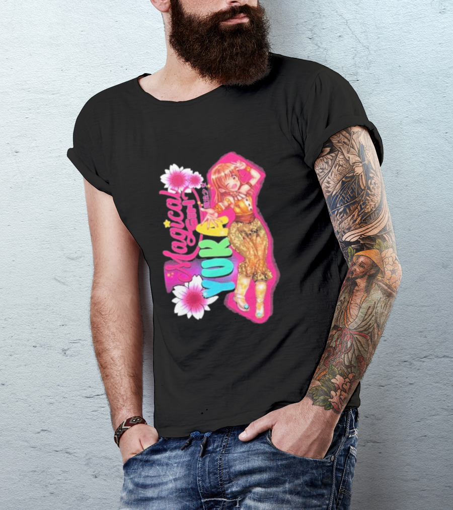 Magical Girl Yuka Sakazaki Vibrant Floral T-Shirt