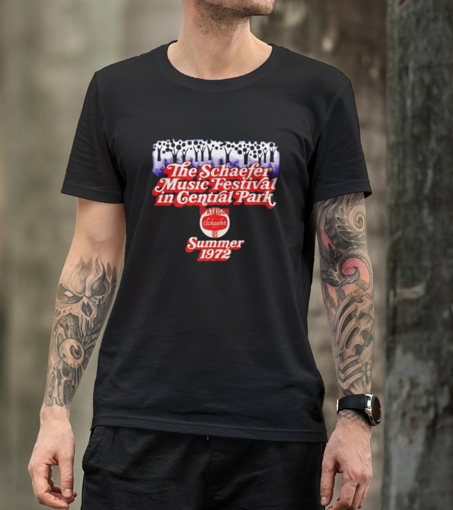 The Schaefer Music Festival In Central Park Pattison Schaefer Summer 1972 Scenic Trees T-Shirt
