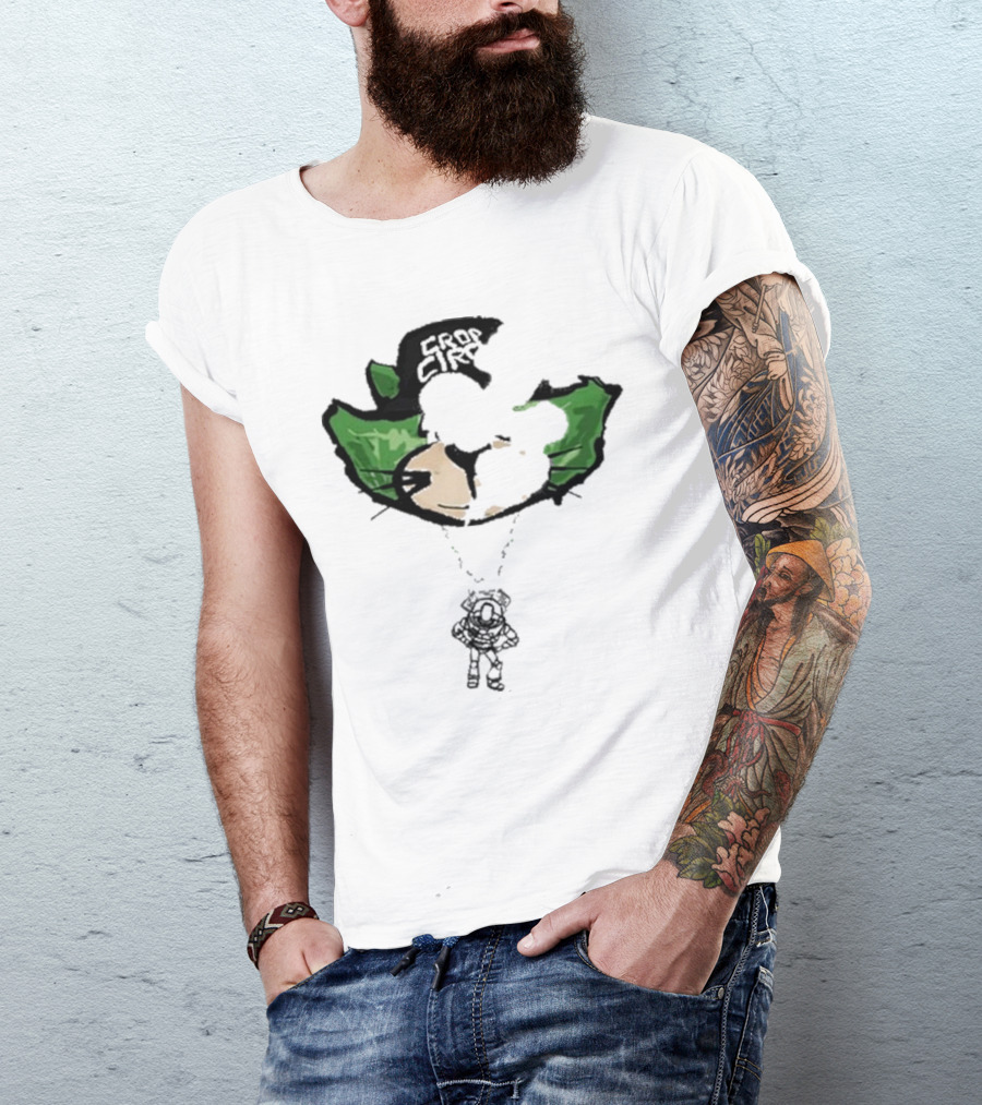 Crop City Astronaut Cat Parachute Puff Print T-Shirt