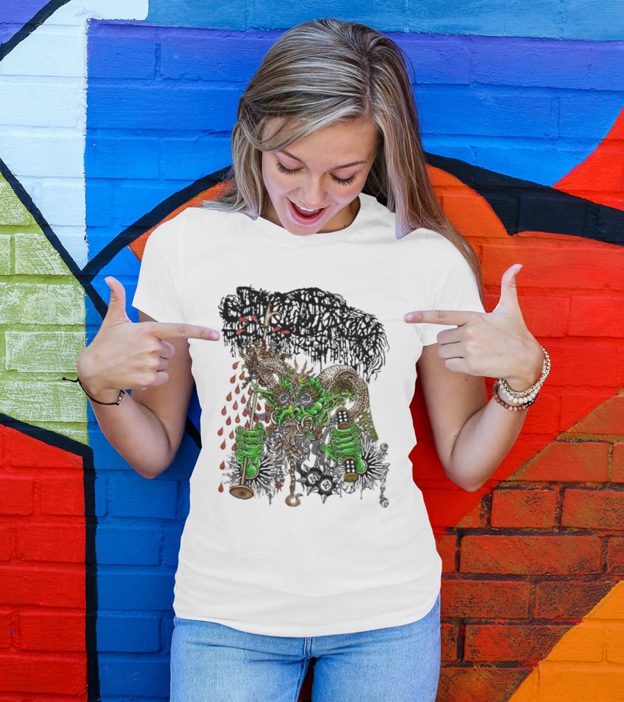 Sanguisugabogg Medievil Monster With Blood And Chains Elements T-Shirt
