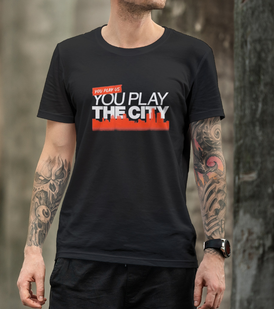 Detroit Baseball Skyline You Play Us You Play The City T-Shirt