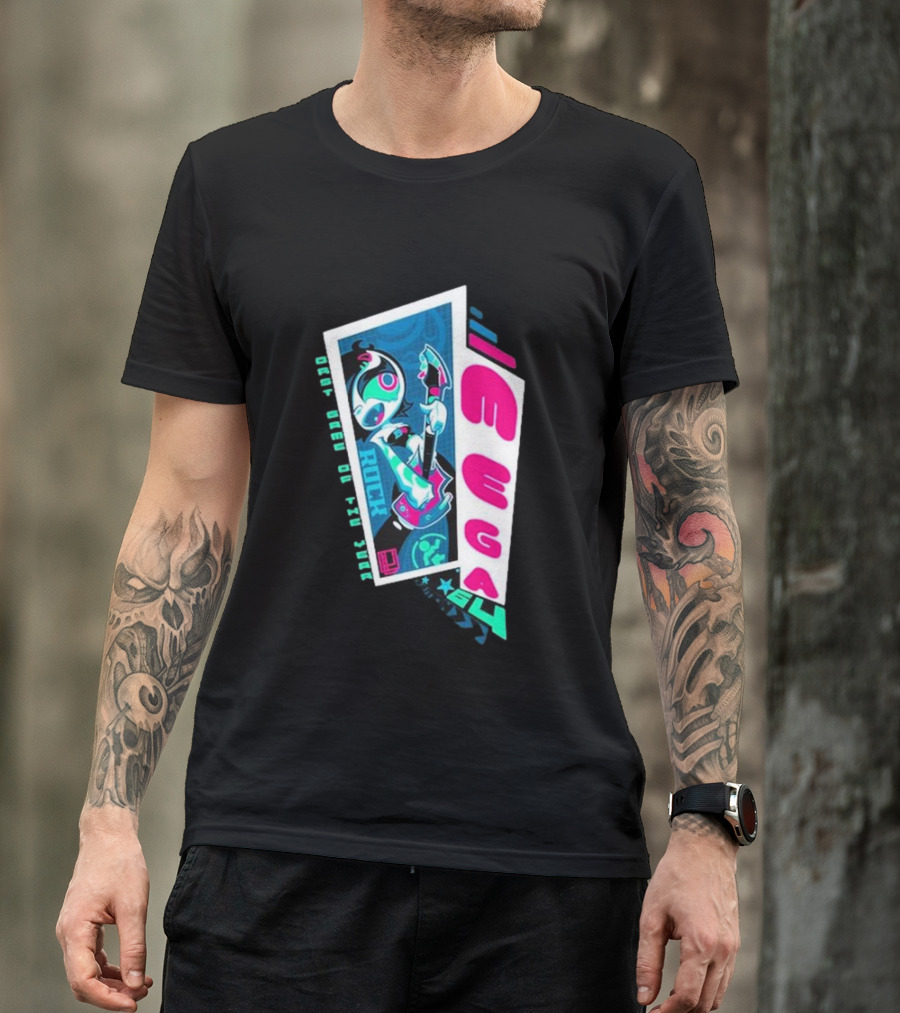 Mega64 Shred Neon Rocker Guitar Stars T-Shirt
