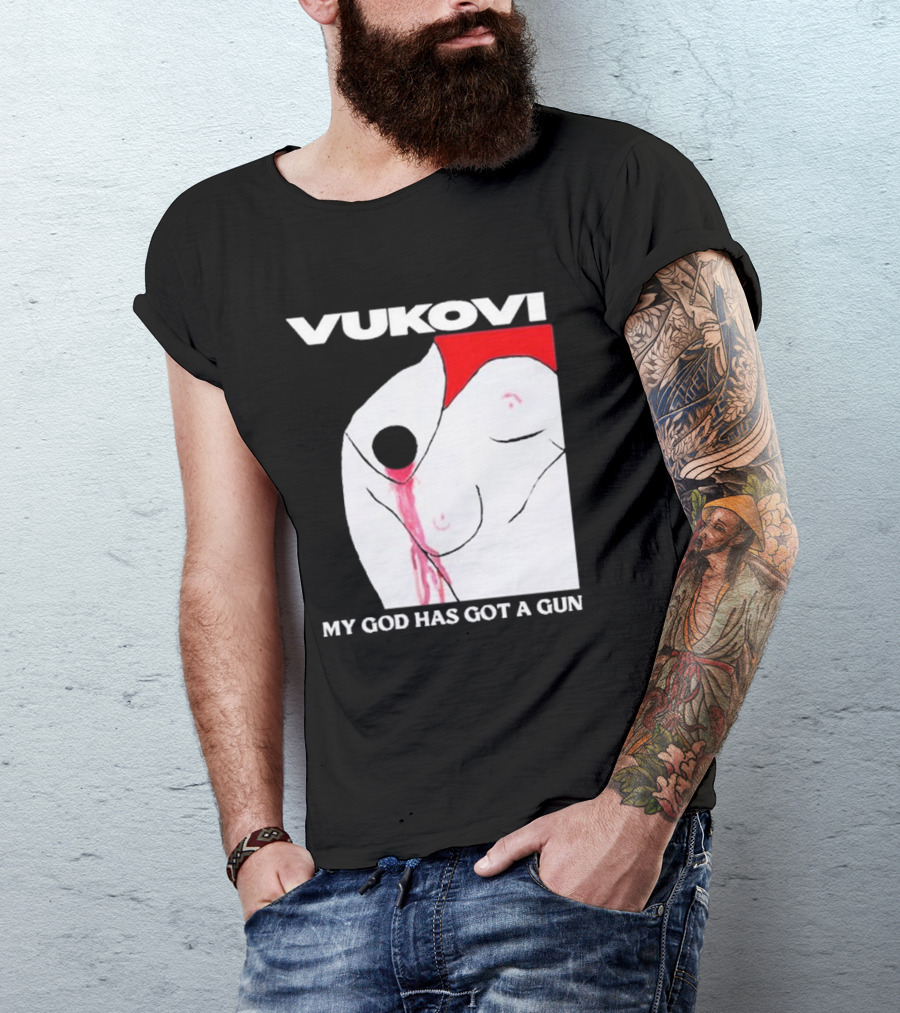 Vukovi My God Has Got A Gun Bold Graphic Concept T-Shirt