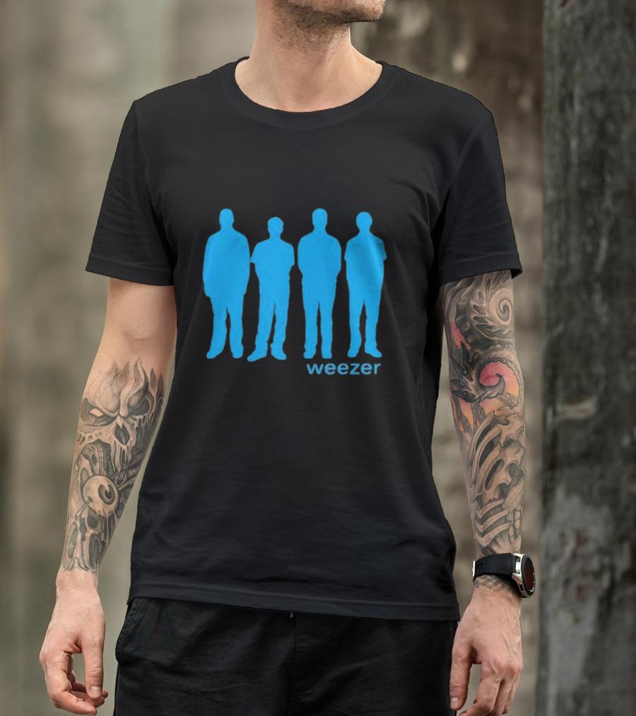 Weezer Blue Album Cover Silhouette Band Members T-Shirt