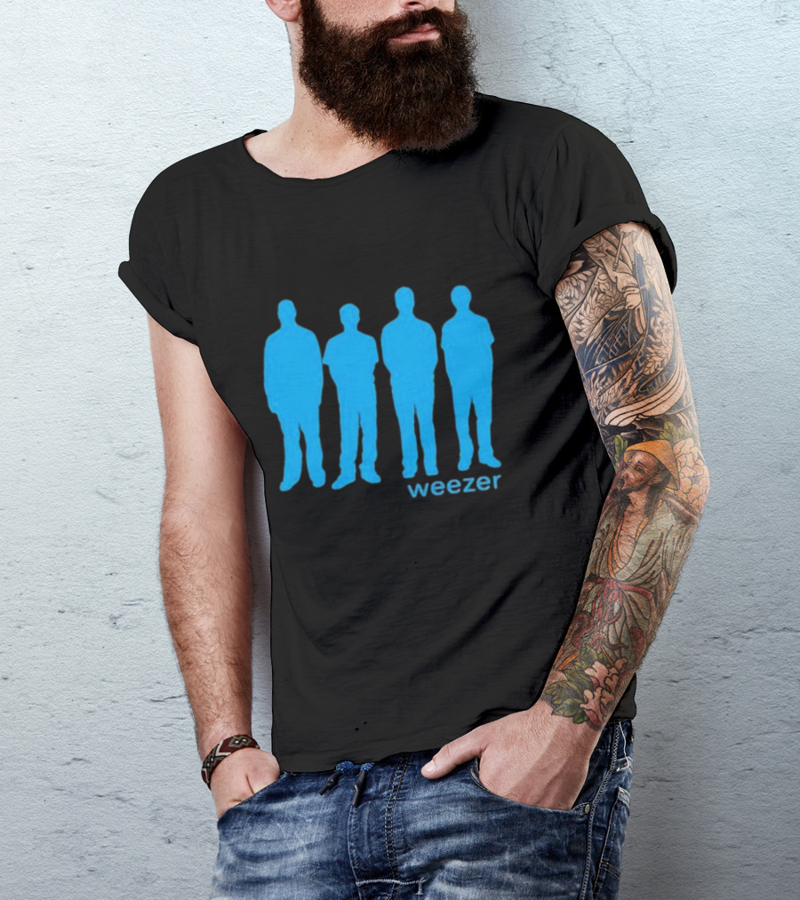 Weezer Blue Album Cover Silhouette Band Members T-Shirt