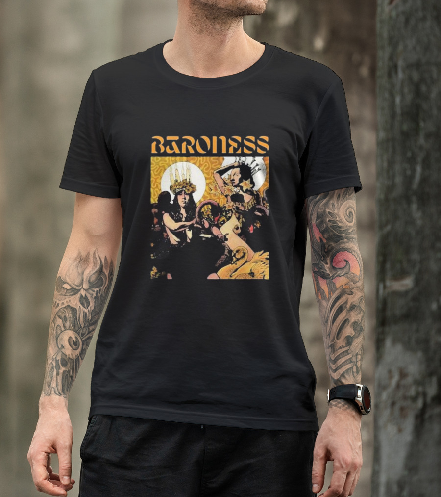 Baroness Yellow Psychedelic Art Ensemble T-Shirt