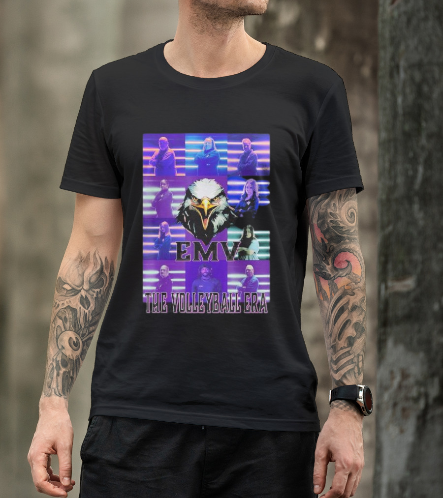 EMV The Volleyball Era Eagle Team Members In Neon Lights T-Shirt