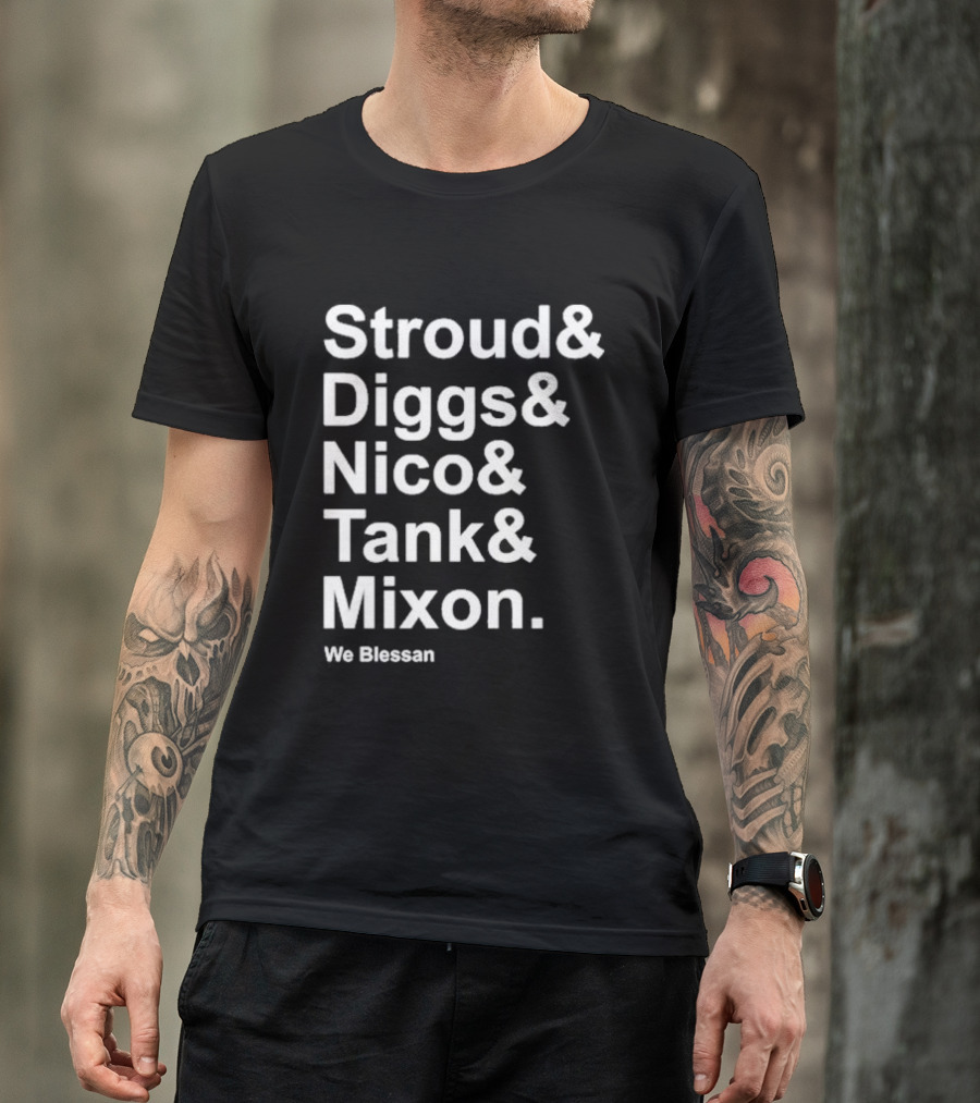 Houston Stressans Stroud Diggs Nico Tank Mixon We Blessan Football Names T-Shirt