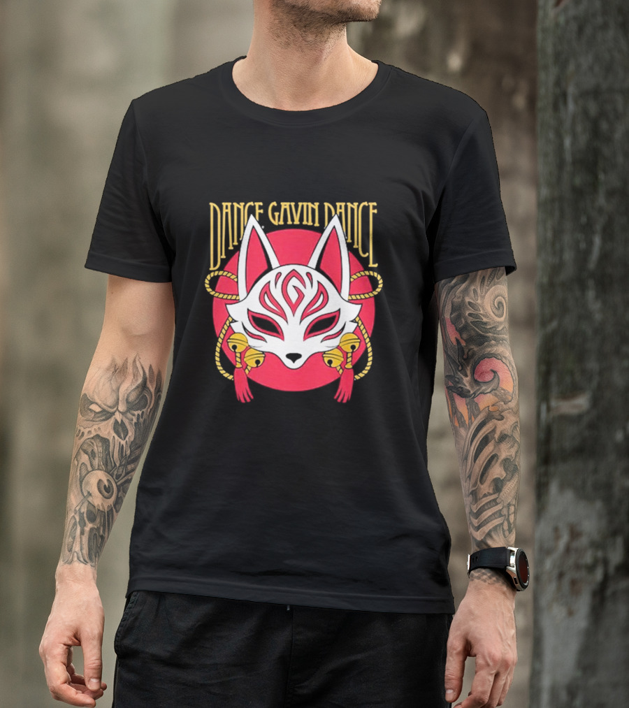 Dance Gavin Dance Kitsune Fox Mask With Bells T-Shirt