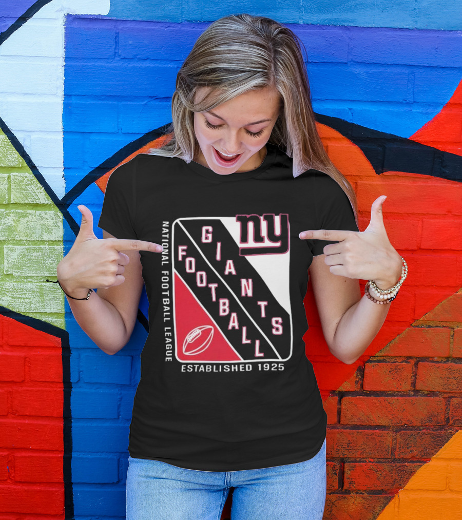 New York Giants National Football League Established 1925 Football Shield T-Shirt