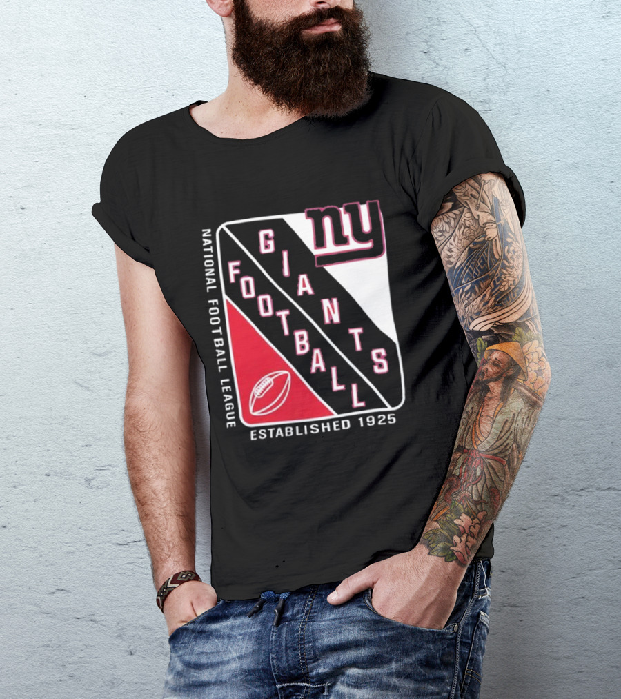 New York Giants National Football League Established 1925 Football Shield T-Shirt