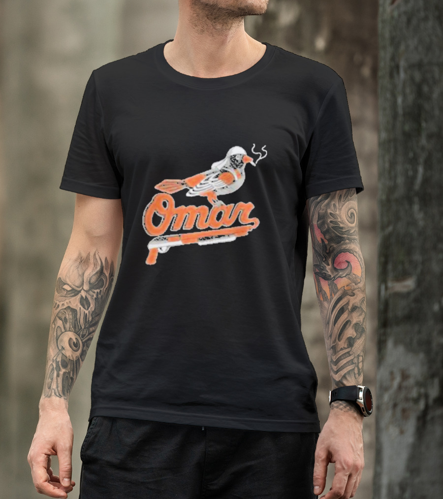 Omar Smoking Bird Perched On Shotgun Baltimore Oriole T-Shirt