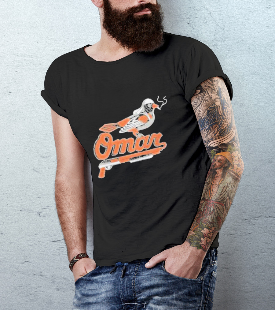 Omar Smoking Bird Perched On Shotgun Baltimore Oriole T-Shirt