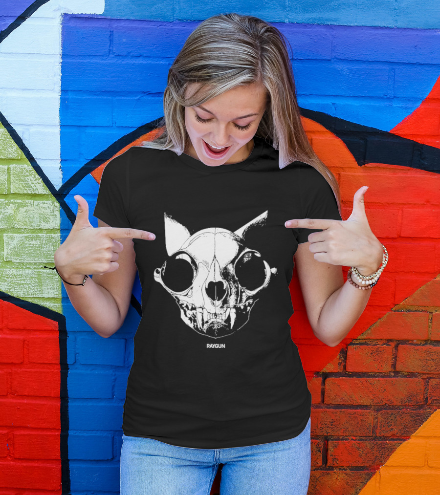 Cat Skull Raygun Heavyweight T-Shirt