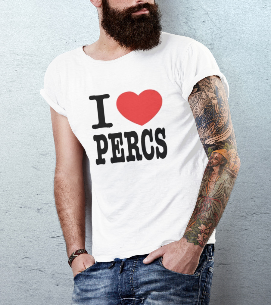 I Love Percs Ahh Tees Red Heart T-Shirt