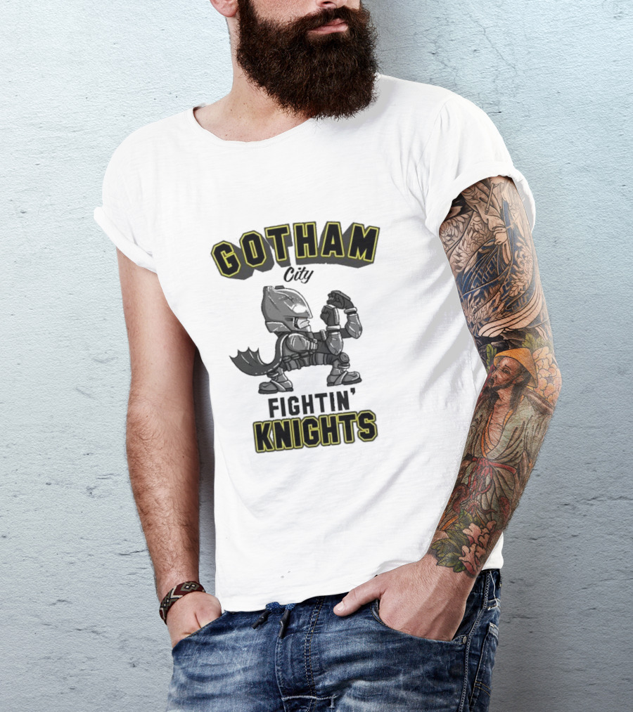 Gotham City Fightin’ Knights Batman Comic Style Armor Pose T-Shirt