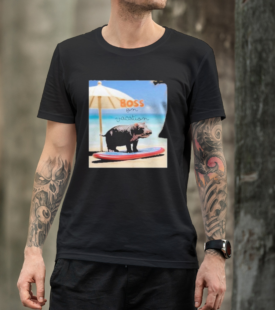 Boss On Vacation Hippo Beach Fun Series Summer T-Shirt