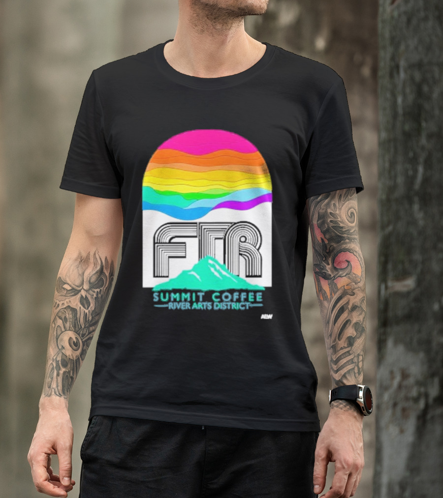 Ftr Summit Coffee River Arts District Rainbow Mountain T-Shirt