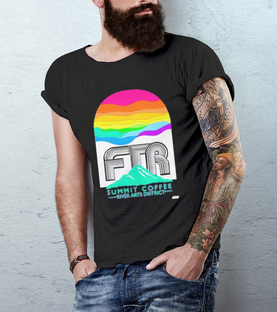 Ftr Summit Coffee River Arts District Rainbow Mountain T-Shirt