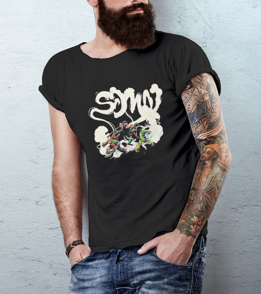 Sidemen Smoke Artistic Logo With Ninja Warrior T-Shirt