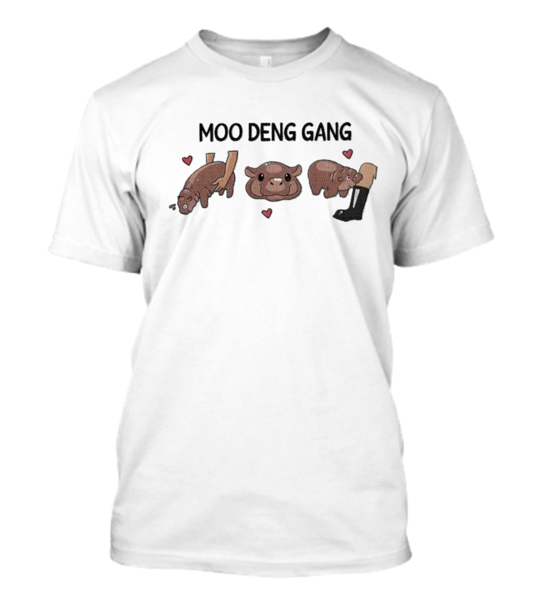 Moo Deng Gang Cute Animals With Hearts And Legs T-Shirt