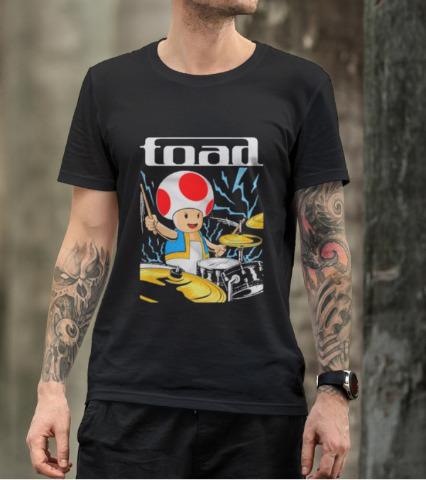Toad Electric Drummer Mushroom Thunder T-Shirt