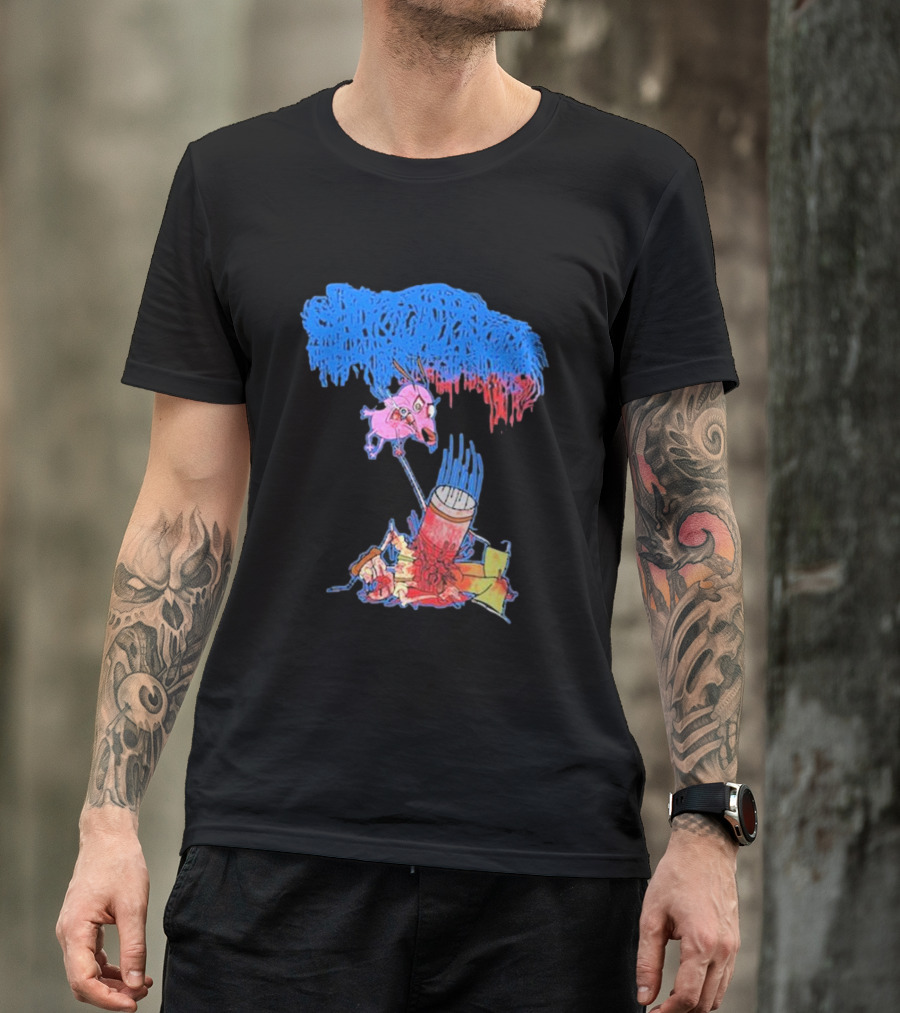 Moribund Art Sanguisugabogg Stupid Dog Psychedelic Cartoon Chaos T-Shirt