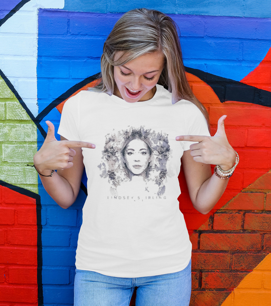 Lindsey Stirling Album Cover Watercolor Floral Face T-Shirt