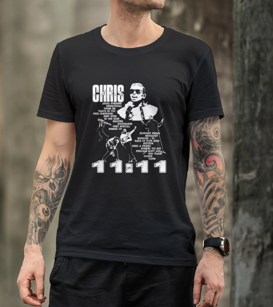 Chris Brown Angel Numbers Sensational Press Me 11 11 Midnight Freak Closer T-Shirt