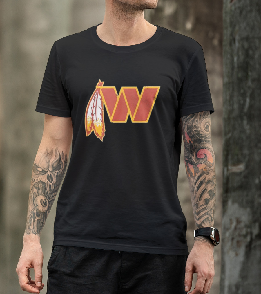 Dan W Quinn Washington Football Logo Icon W Feather T-Shirt