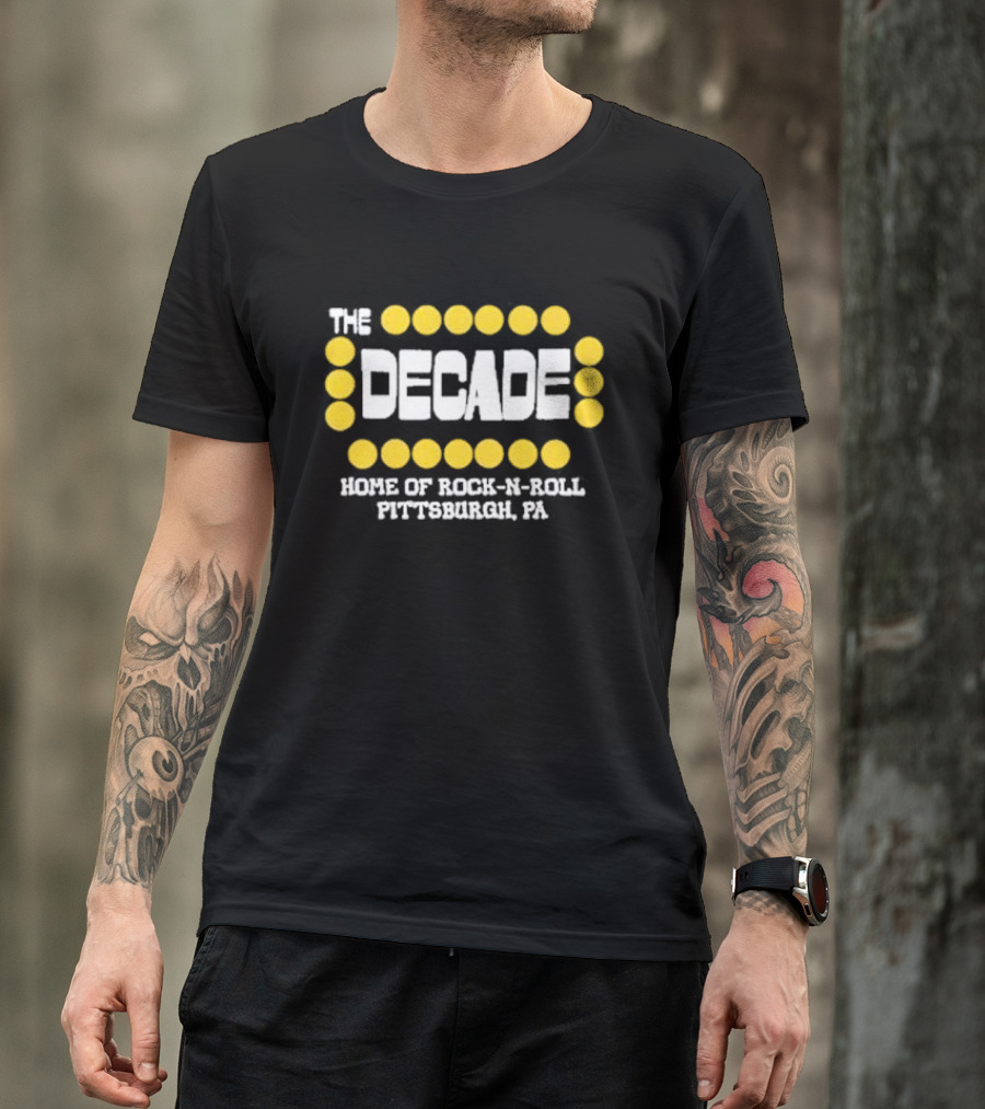 The Decade Home Of Rock-N-Roll Pittsburgh PA Yellow Dot Frame T-Shirt