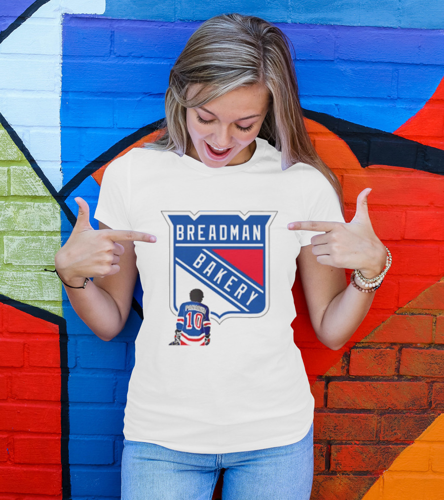 Breadman Bakery Artemi Panarin 10 True Blue New York Rangers Fan T-Shirt