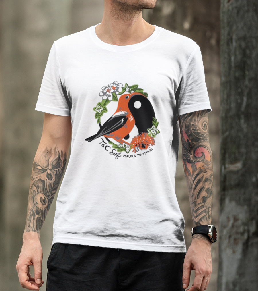 T&C Surf Mauka To Makai Bird Floral Yin Yang T-Shirt