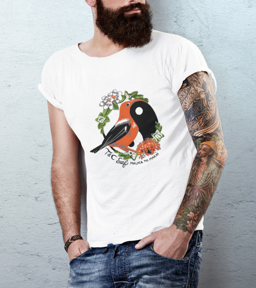 T&C Surf Mauka To Makai Bird Floral Yin Yang T-Shirt