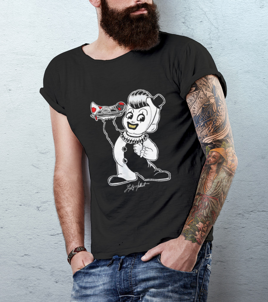 Lucky Hellcat Big Boy Creepy Clown With Chainsaw T-Shirt