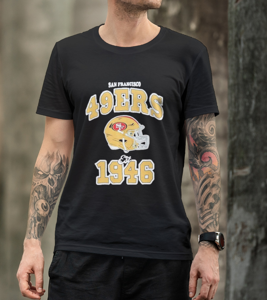 San Francisco 49ers Est 1946 Aleali May Helmet T-Shirt