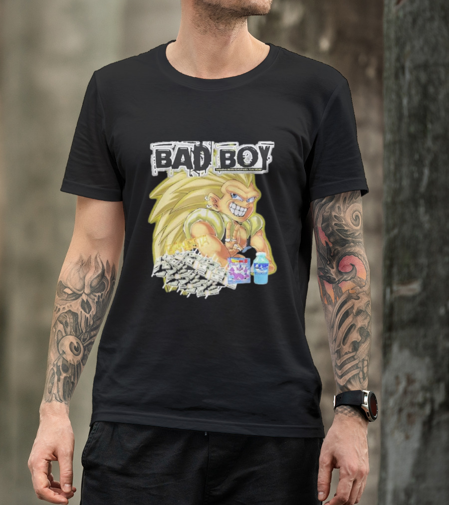 BAD BOY Sparking 2 Gotenks With Money And Blue Drink T-Shirt
