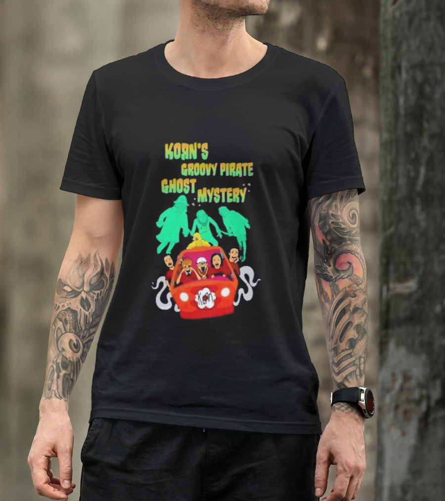 Korn's Groovy Pirate Ghost Mystery Machine Spectacular Adventure With Spooky Figures And Red Car T-Shirt