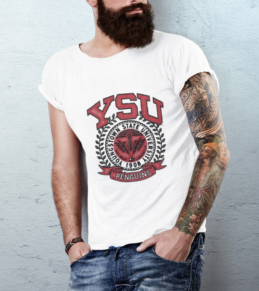 Youngstown Clothing Co Youngstown State University 1908 YSU Penguins Crest T-Shirt