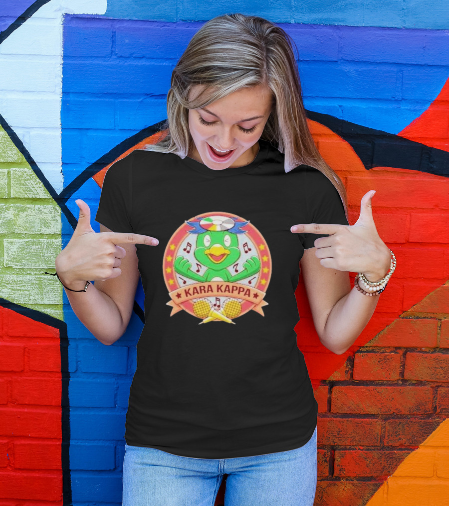 Karaoke Kappa Music Japan Monster Kara Kappa Music Notes Cartoon T-Shirt