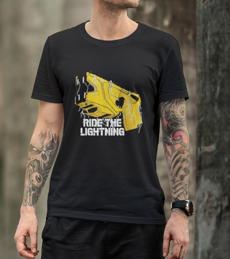 Ride The Lightning CBC Yellow Gun With Electric Bolts T-Shirt
