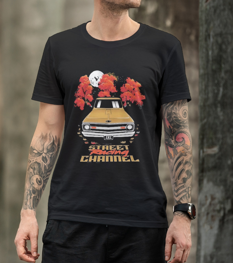 Street Racing Channel Fall Classic Car Autumn Moon T-Shirt