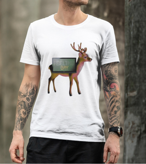 Jean Pierre Feeling Gay Deer With TV Screen T-Shirt