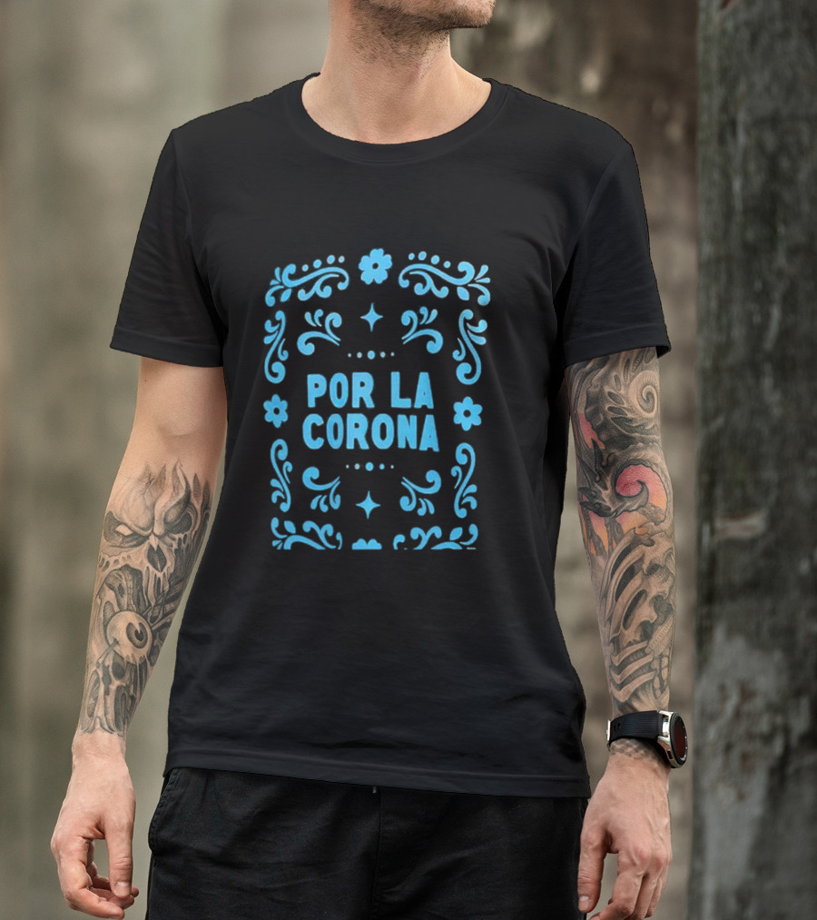 Charlotte FC Por La Corona Floral Blue Decorative T-Shirt